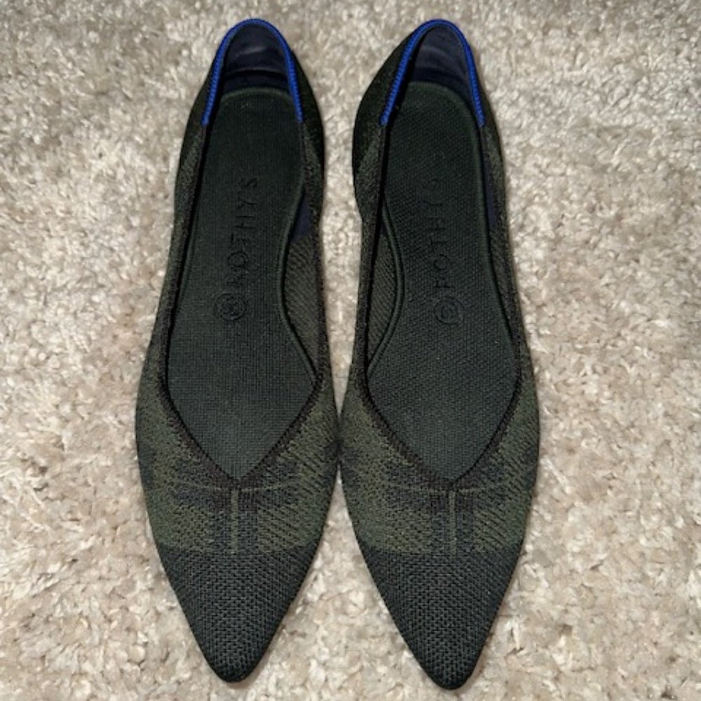 Rothy's Size 10.5 Racer Green Plaid Points